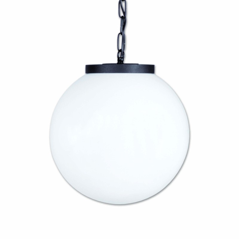 LIDO Φωτιστικό Πλαστικό Εξωτερικού Χώρου Κρεμαστό 1944-30  Μαύρο Με Μπάλα Φ30 Οπάλ Κωδικός:102571