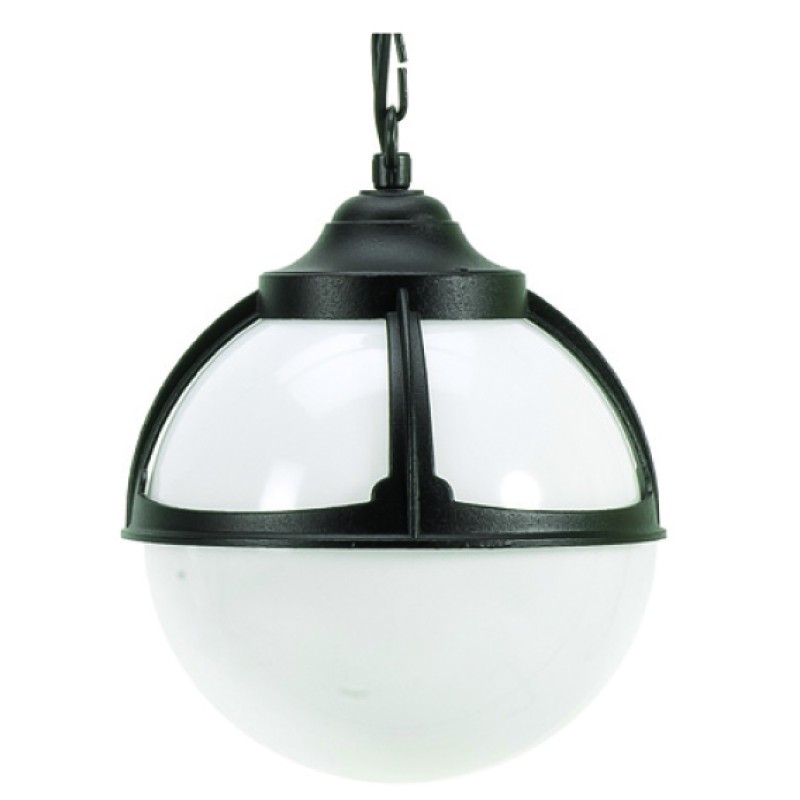 LIDO Κρεμαστό Αλουμινίου Εξωτερικού Χώρου AL8184-20 Μαύρο Με Μπάλα Φ20 Λευκή Κωδικός:116068