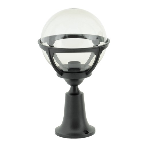 Φωτιστικό Κολονάτο Εξ. Αλουμινίου 8195-3720 Μαύρο Mε Μπάλα Φ20 Διάφανη Κωδικός:116123