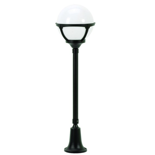 Φωτιστικό Κολονάτο Εξ. Αλουμινίου 8195-7720 Μαύρο Mε Μπάλα Φ20 Λευκή Κωδικός:116178